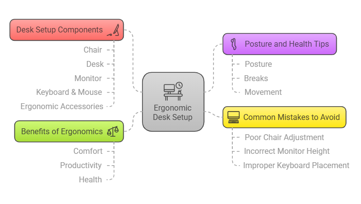 Ergonomic desk setup