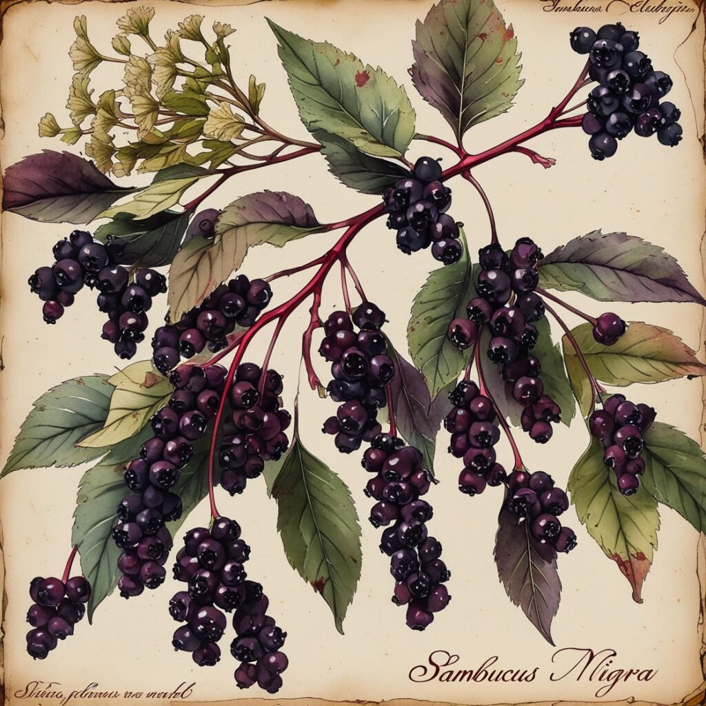 Leonardo Phoenix A moody vintage botanical illustration of